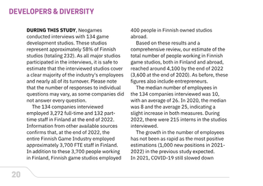 The Game Industry of Finland Report: 2022, page 20