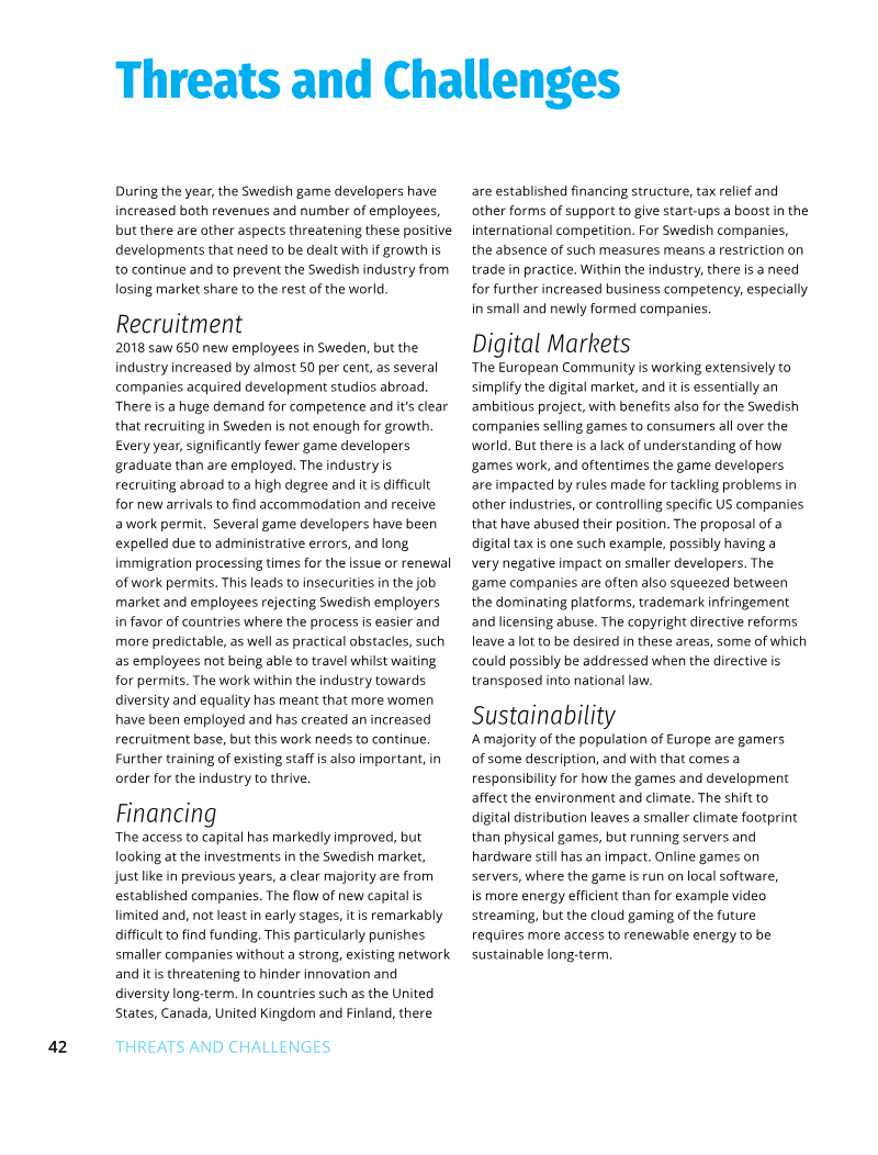 Page 42 of Swedish Game Developer Index 2019
