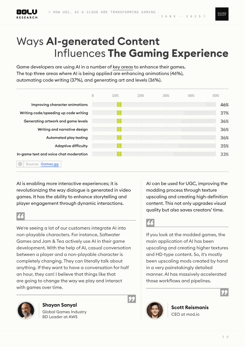 Page 31 of How UGC, AI, & Cloud Are Transforming Gaming Report